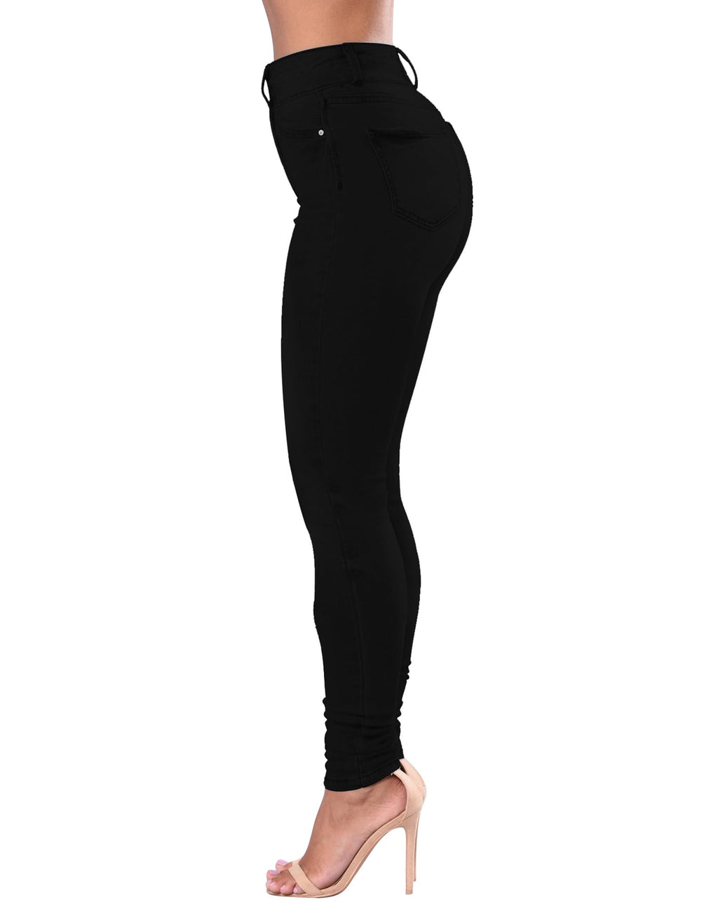 Qazel Vorrlon Women's High Waisted Jeans for Women Ripped Skinny Stretch Distressed Jeans High Rise Butt Lifting Demin Pants