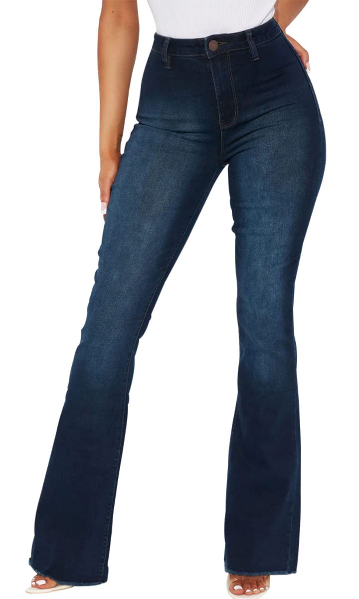 Bell Bottom Jeans for Women Ripped High Waisted Classic Flared Denim Pants