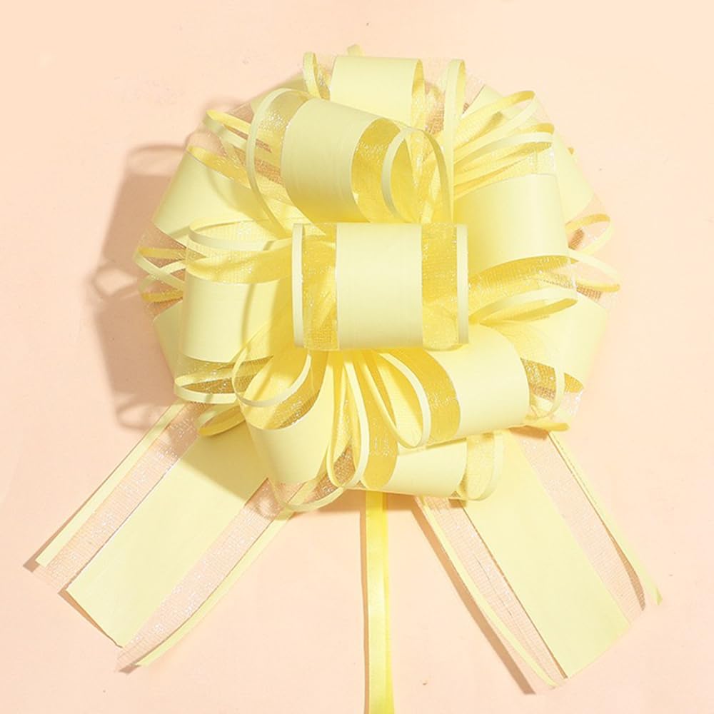 6 PCS Large Pull Bows,Bow for Gift Wrapping,6 inches,Christmas Party Birthday Gift Wedding Ribbon Bows for Wrapping Boxes or Flower Decorations, Valentine's Day Gift Decorations