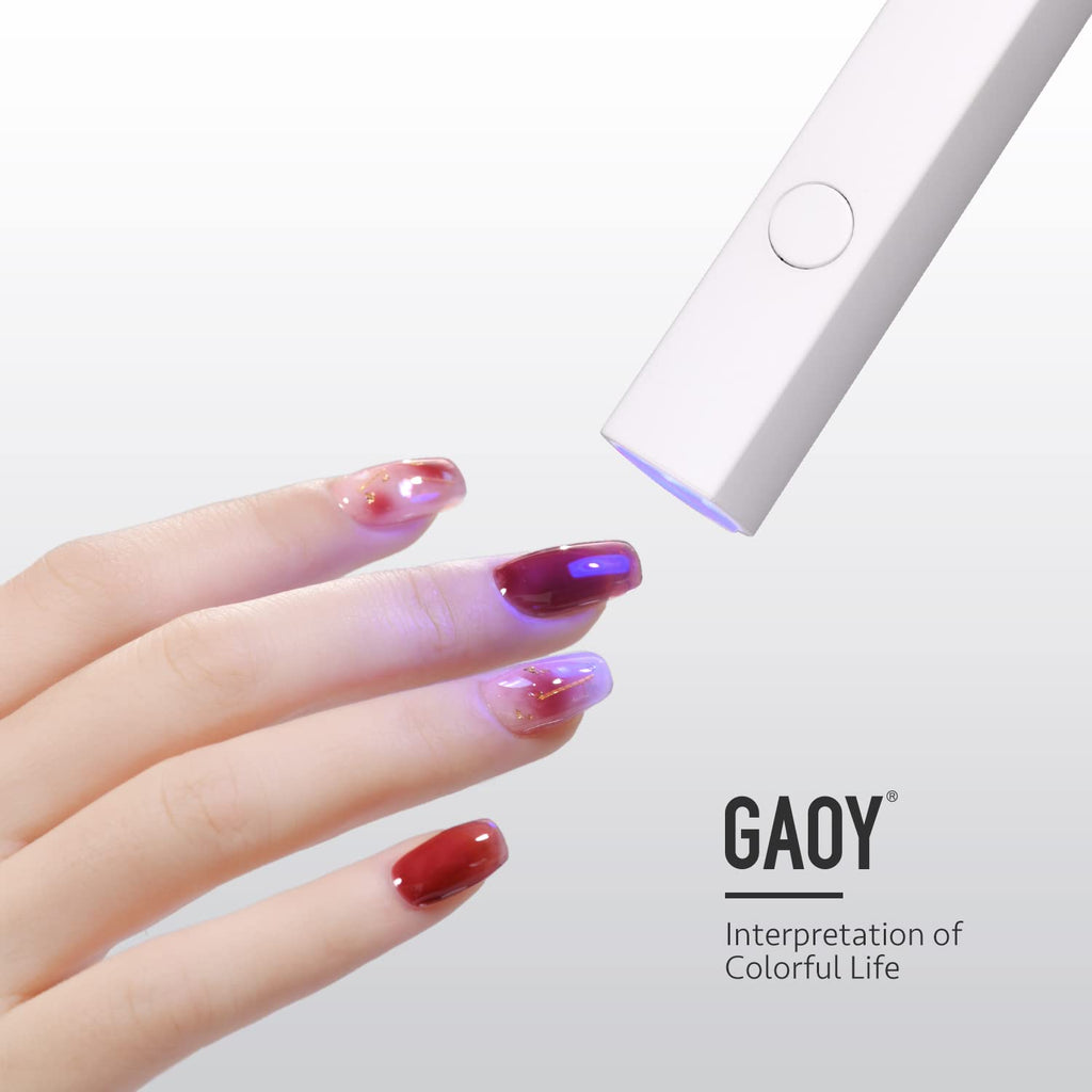 GAOY Handheld UV Light for Gel Nails, Mini Nail Lamp, Portable Cordless Rechargeable, Fast Curing, Diamond Pink