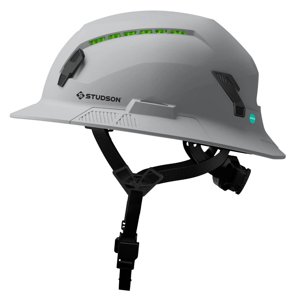 STUDSON SHK-1 Full Brim Safety Helmet: ANSI/ISEA Z89.1 Type II Compliant (R 2019), Lightweight & Breathable, NFC Emergency Contact Chip, One Size, Class C & E Protection