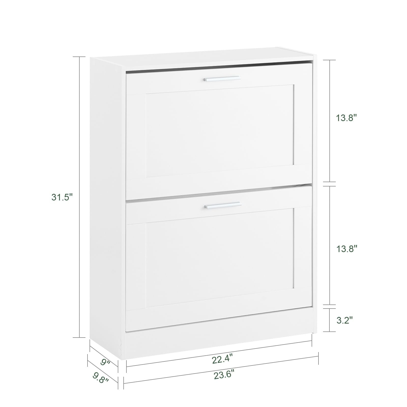 Haotian Shoe Cabinet Storage for Entryway, Narrow Shoe Cabinet with Two Flip Drawers to Save Space, Shoe Rack Cabinet for Front Door Entrance Hallway (Black)