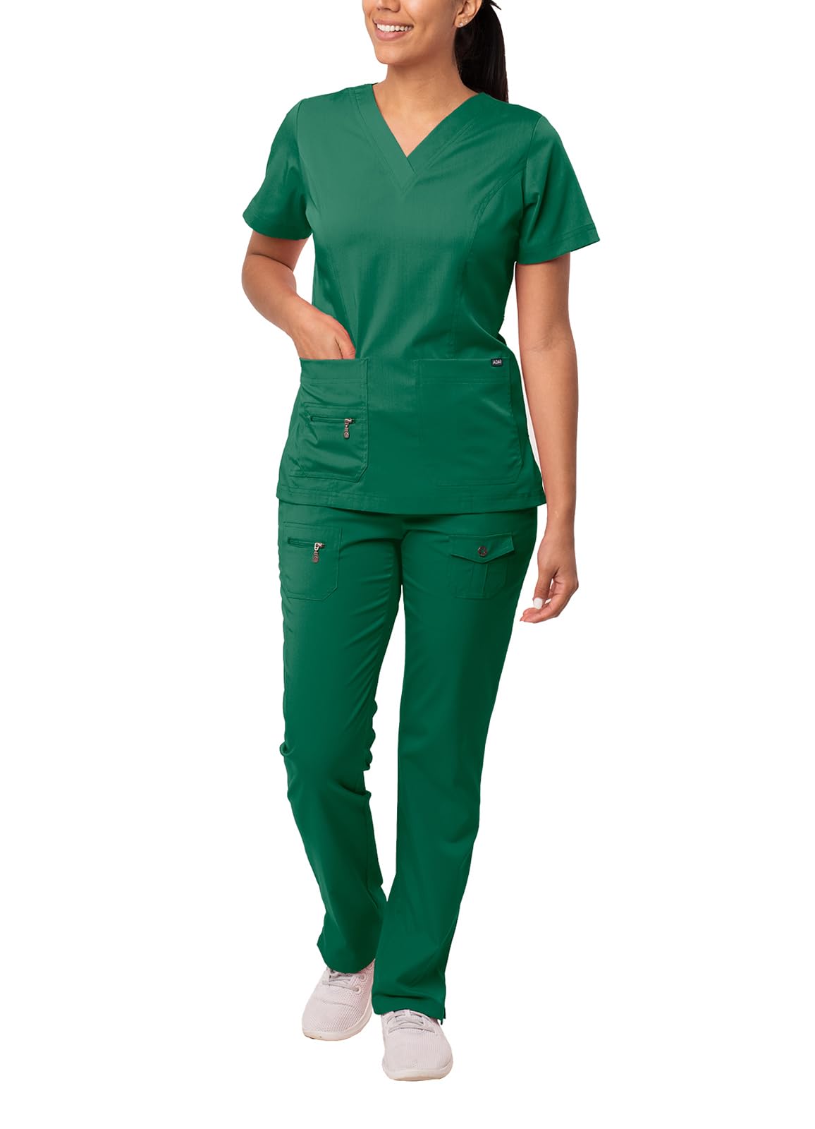 Adar Pro Breakthrough Plus Scrub Set for Women - Enhanced V-Neck Top & Multi Pocket Pants