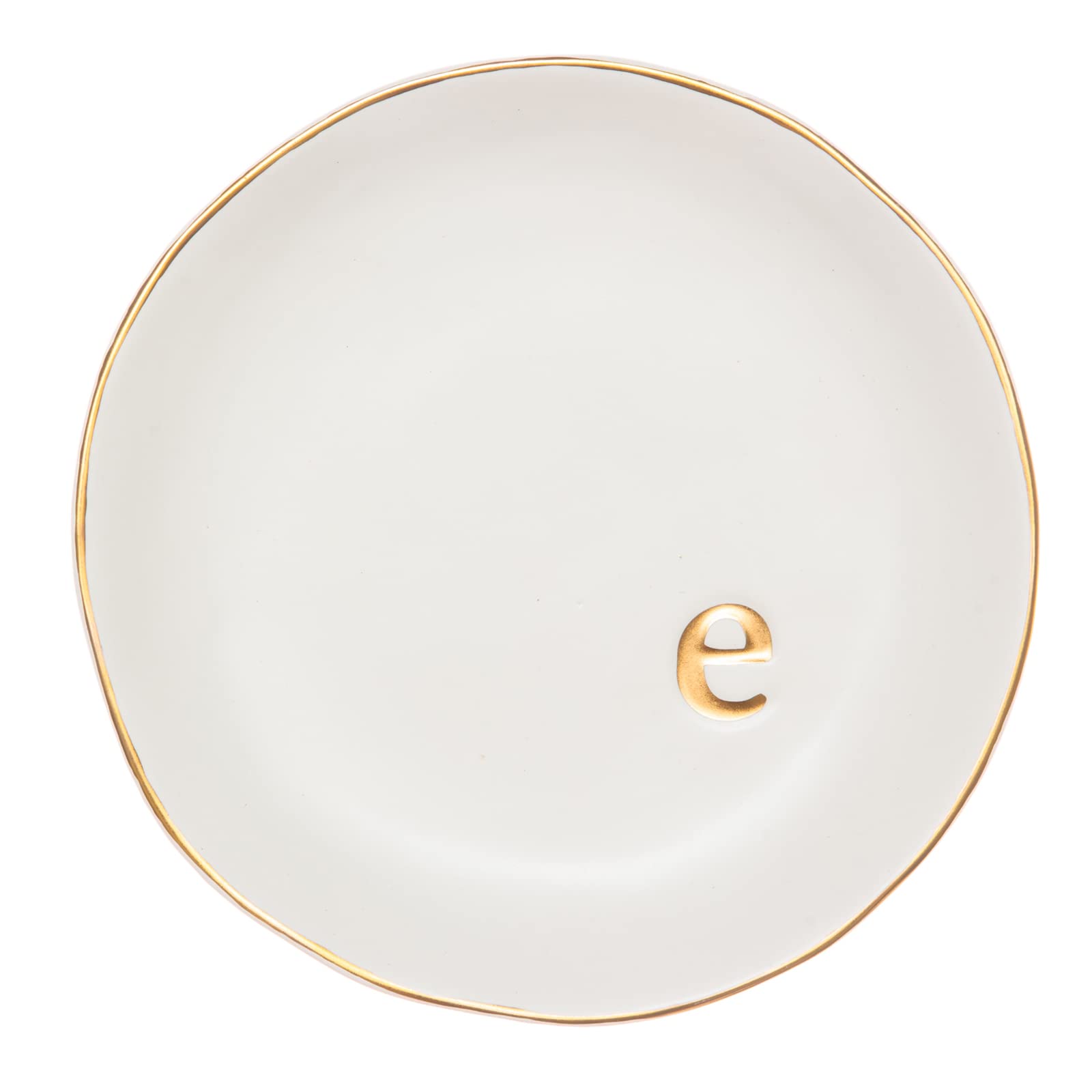 COLLECTIVE HOME - Ceramic Jewelry Tray, Decorative Trinket Dish for Rings Earrings Necklaces Bracelet Watch Keys, Birthday Mother's Day Christmas Gift for Women, 4.75", White Surface (A)