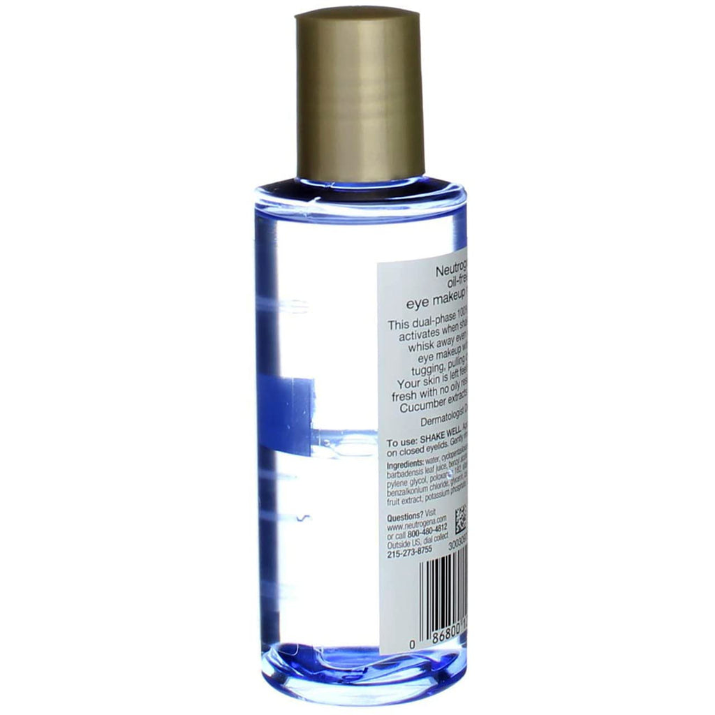 Neutrogena Gentle Oil-Free Eye Makeup Remover & Cleanser for Sensitive Eyes, Makeup Remover for Waterproof Mascara, Dermatologist & Ophthalmologist Tested, 3.8 fl. oz
