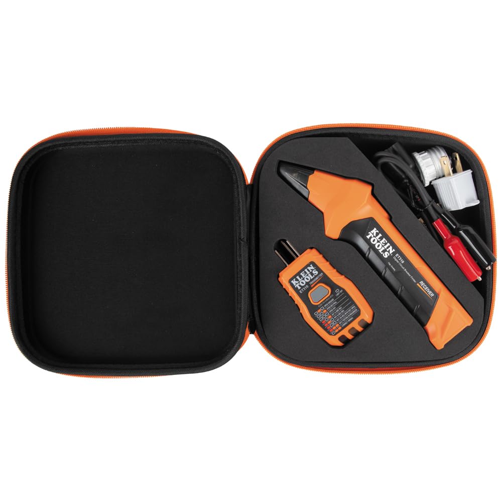 Klein Tools 80016 Circuit Breaker Finder Tool Kit with Accessories, GFCI Outlet Tester, 2-Piece Set, Includes Cat. No. ET310 and Cat. No. 69411