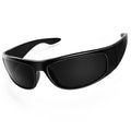 WISTON Wrap Around Sunglasses for Men Women Super Dark Blackout Sunglasses for Sensitive Eyes UV400 Protection W8005