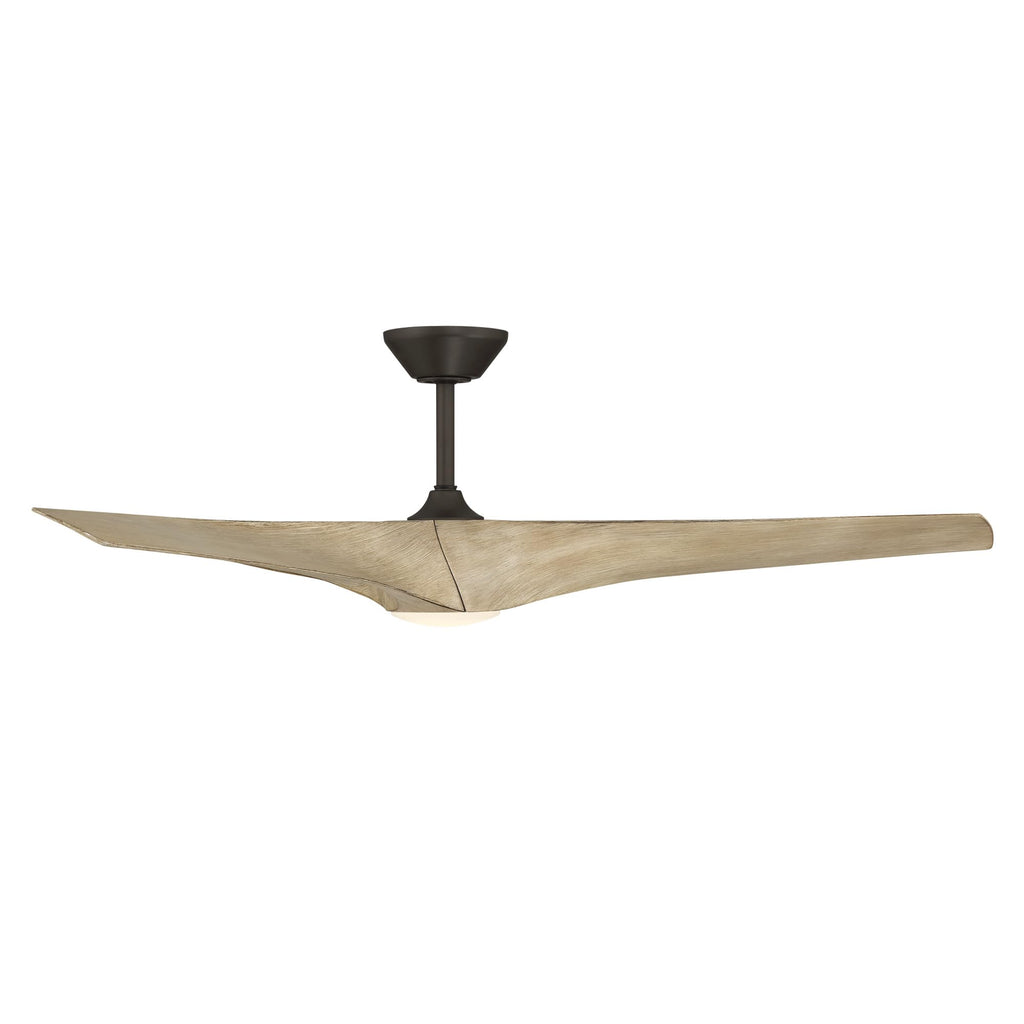 Modern Forms Zephyr Smart Indoor and Outdoor 3-Blade Ceiling Fan 52in Bronze/White Oak with Adjustable CCT 2700K-3000K-4000K-5000K LED Light Kit and Remote Control