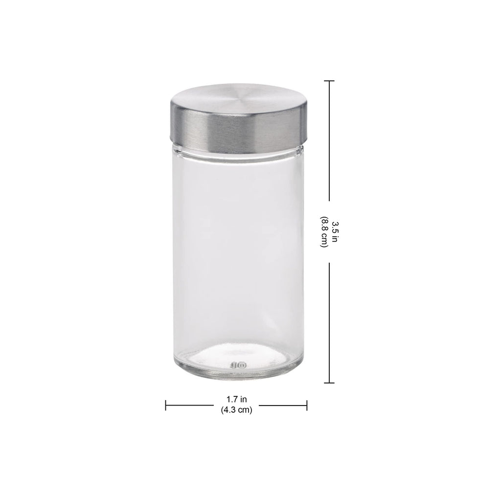 Kamenstein 5244227 Empty Jars With Black Cap, Set Of 12, 3-Ounce