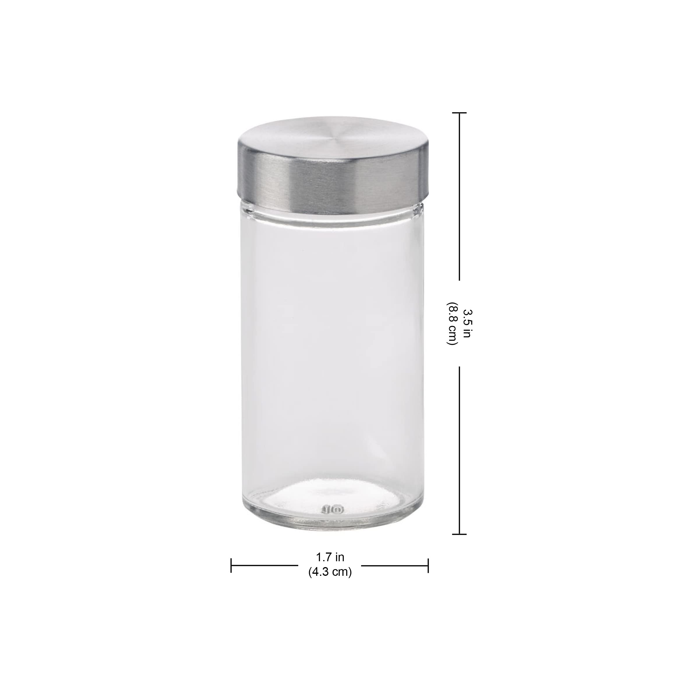 Kamenstein 5244227 Empty Jars With Black Cap, Set Of 12, 3-Ounce