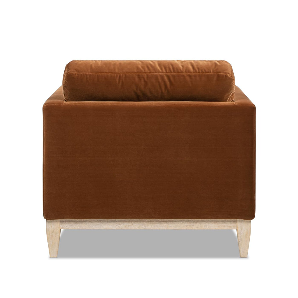 Jennifer Taylor Home Knox 84" Modern Farmhouse Performance Velvet Fabric Living Room Sofa Couch in Burnt Orange