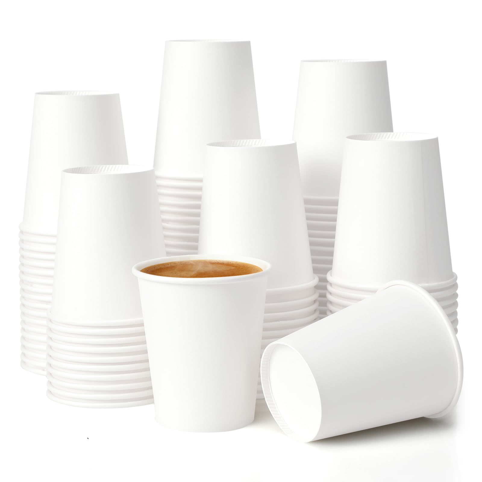 BYSNOW 100 Pack 3 oz Paper Cups, Disposable Bathroom Cups, Small Mouthwash Cups, Mini Paper Cups for Bathroom, White 100Pack