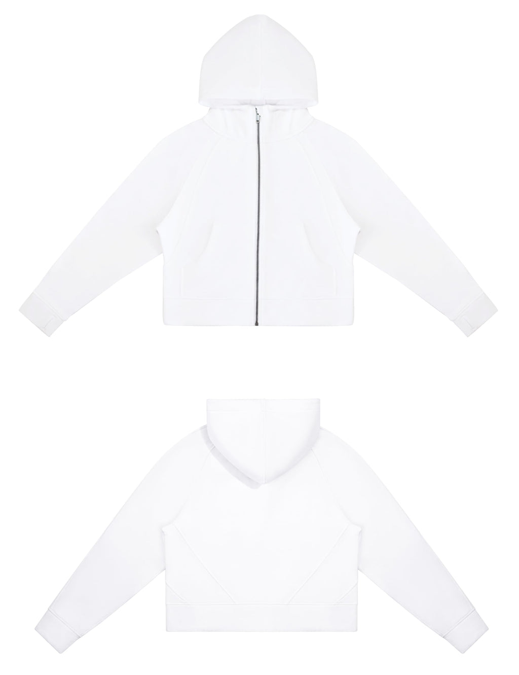 THE GYM PEOPLE Women's Full-Zip Up Hoodies Jacket Fleece Workout Crop Tops Sweatshirts with Pockets Thumb Hole