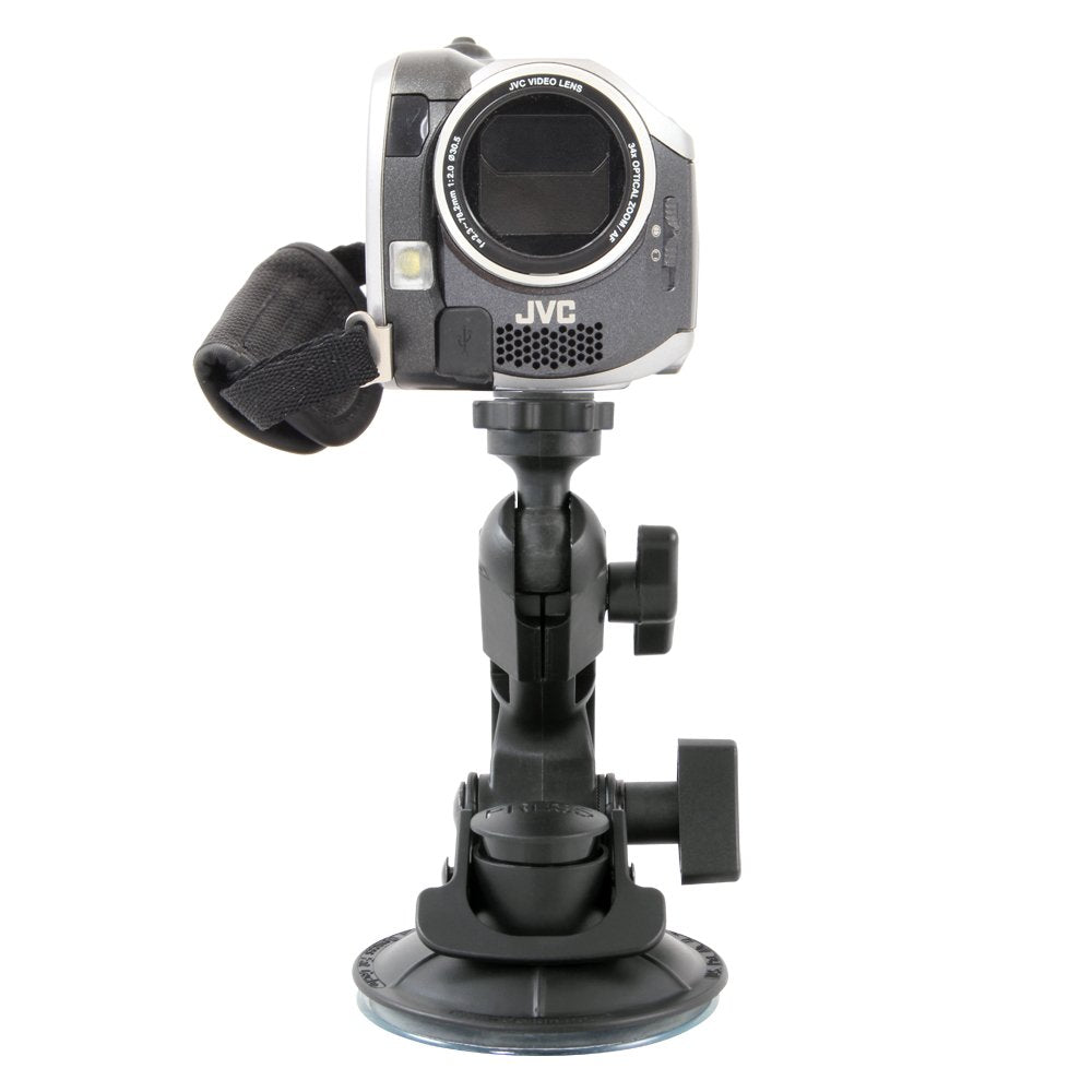 Delkin Devices Fat Gecko Mini Suction Camera Mount - Powerful Suction Cup Camera Mount for Car, Motorcycle, Desk, Window | Secure and Adjustable Action Camera Holder for Video Recording