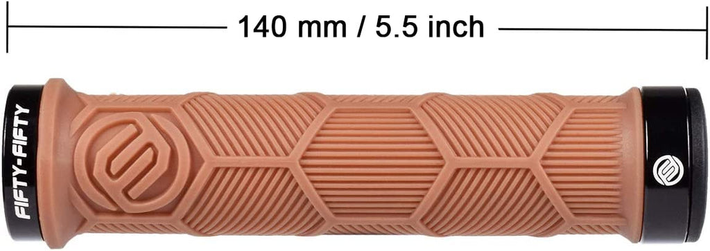 FIFTY-FIFTY Double Lock-On Mountain Bike Grips, Bicycle Handlebar Locking Grips, Non-Slip MTB Handle