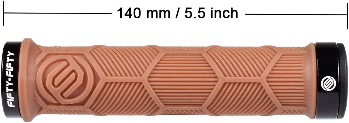 FIFTY-FIFTY Double Lock-On Mountain Bike Grips, Bicycle Handlebar Locking Grips, Non-Slip MTB Handle