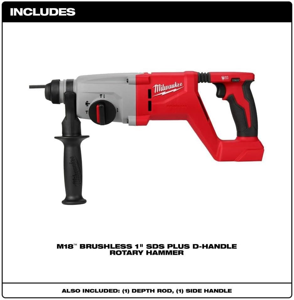 Milwaukee Electric - M18. BRUSHLESS 1. SDS Plus D-Handle Rotary Hammer