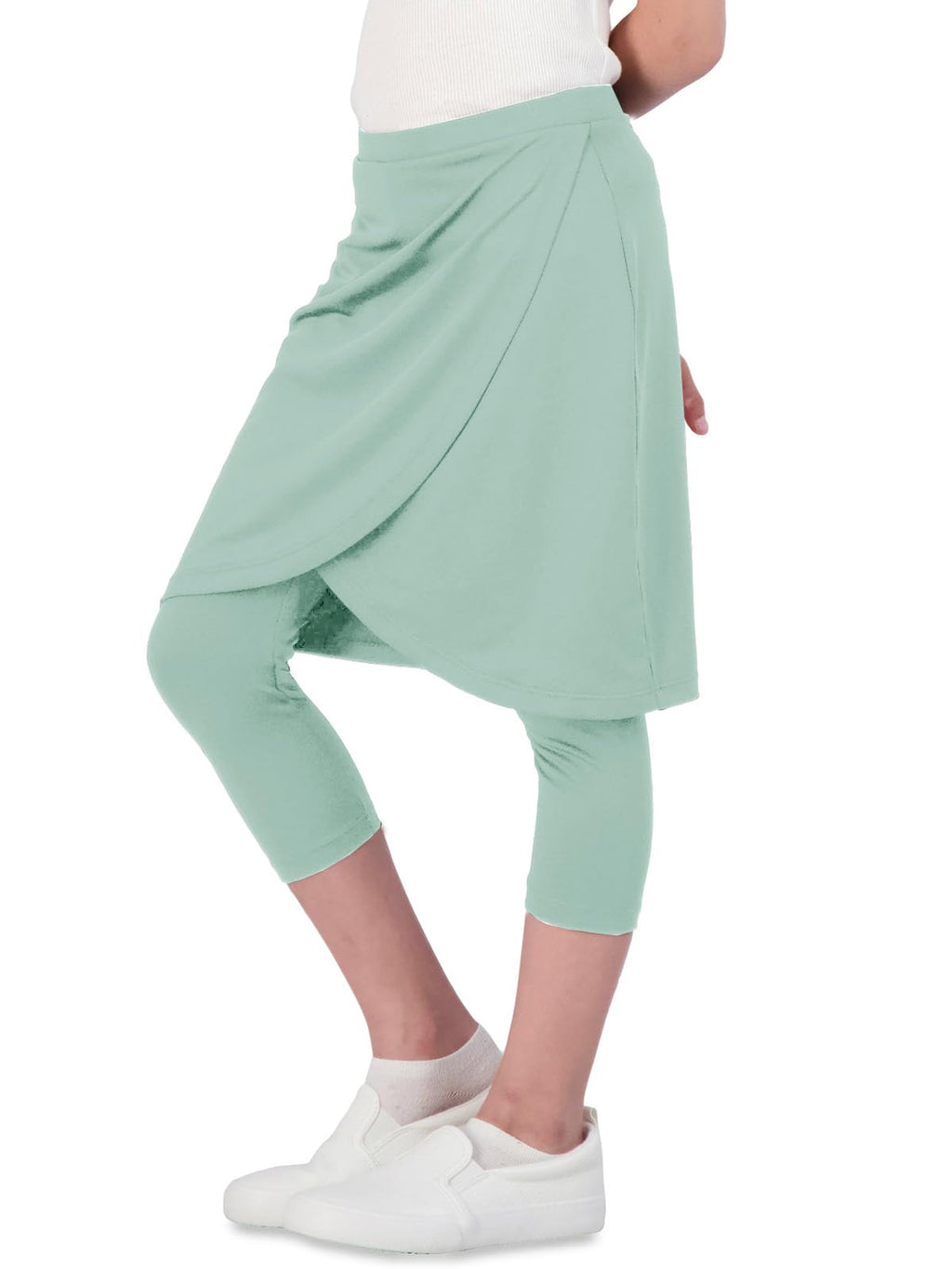 CharmWM Girls High Elastic Waist Capri Pants Kids Cute Active Golf Tennis Skorts Leggings Skirts Trousers