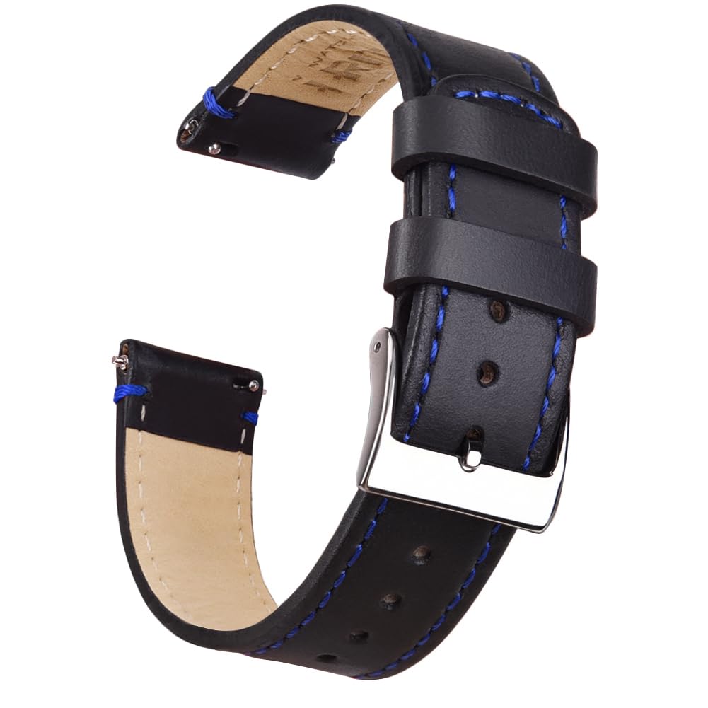 Ritche Christmas Gift Quick Release Leather Watch Band Leather Watch Strap 18mm 19mm 20mm 21mm 22mm 23mm or 24mm for Men and Women, White Elephant Gifts, Stocking Stuffers For Men