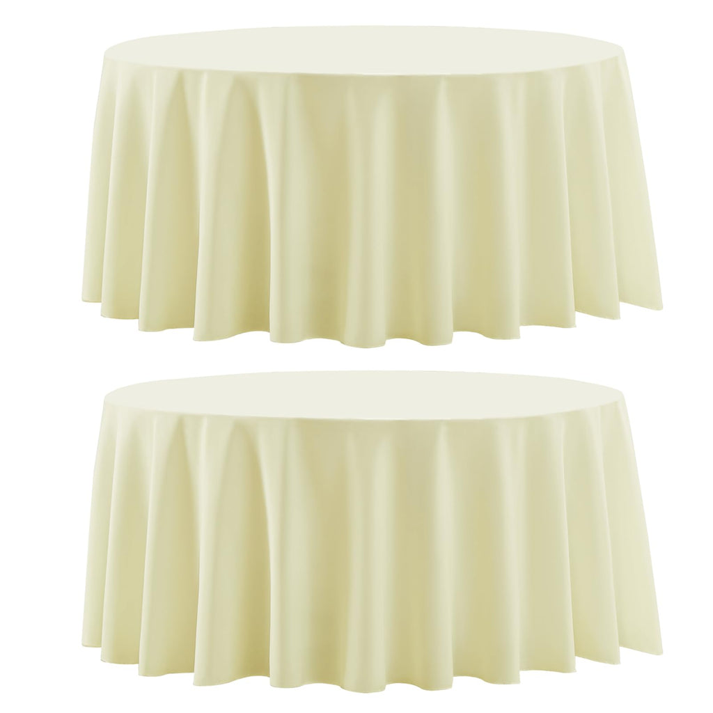 Round Tablecloth 2 Pack 90 Inch Black Tablecloths Washable Decorative Linen Polyester Table Clothes Cover for Dining Table Banquets Buffet Parties and Wedding