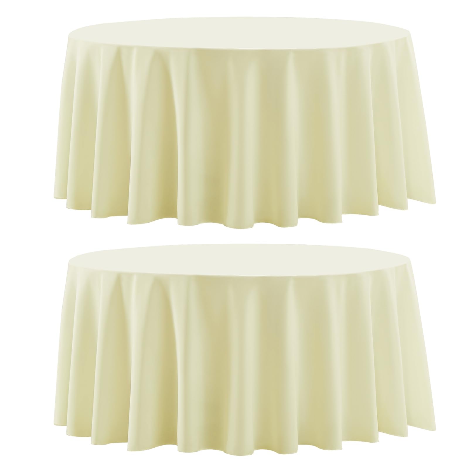 Round Tablecloth 2 Pack 90 Inch Black Tablecloths Washable Decorative Linen Polyester Table Clothes Cover for Dining Table Banquets Buffet Parties and Wedding