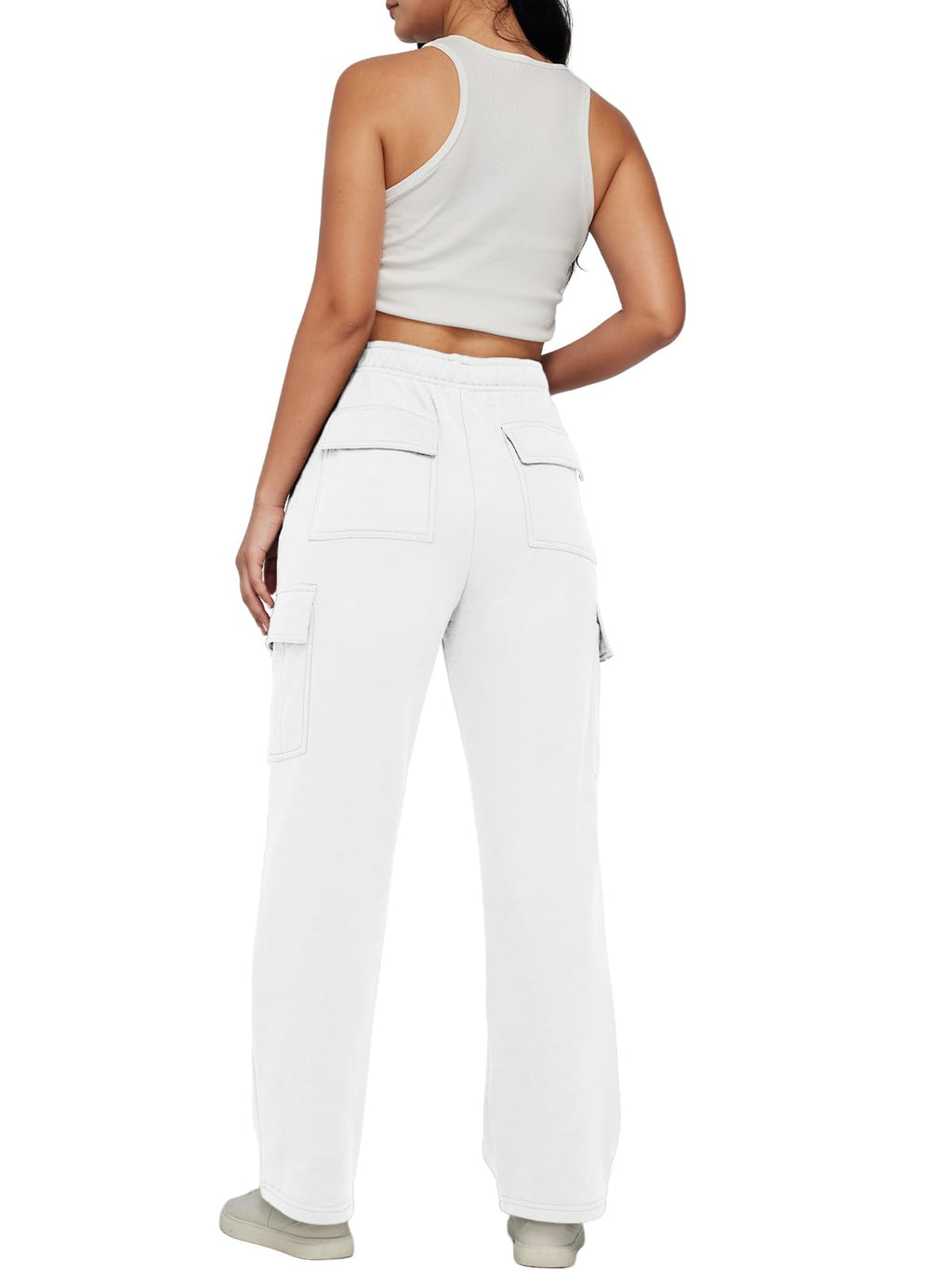 AUTOMET Womens Cargo Sweatpants Baggy Fleece High Waisted Joggers Sweat Pants Athletic Pants