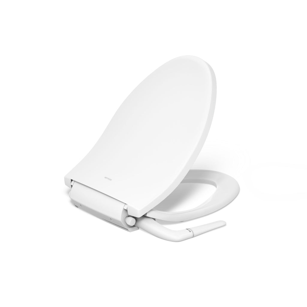 Kohler PureWash M250 Manual Round Bidet Toilet Seat, White, Quiet-Close Lid Prevents Slamming, Easy Installation with Quick-Release Hinges, Adjustable Spray Position & Pressure