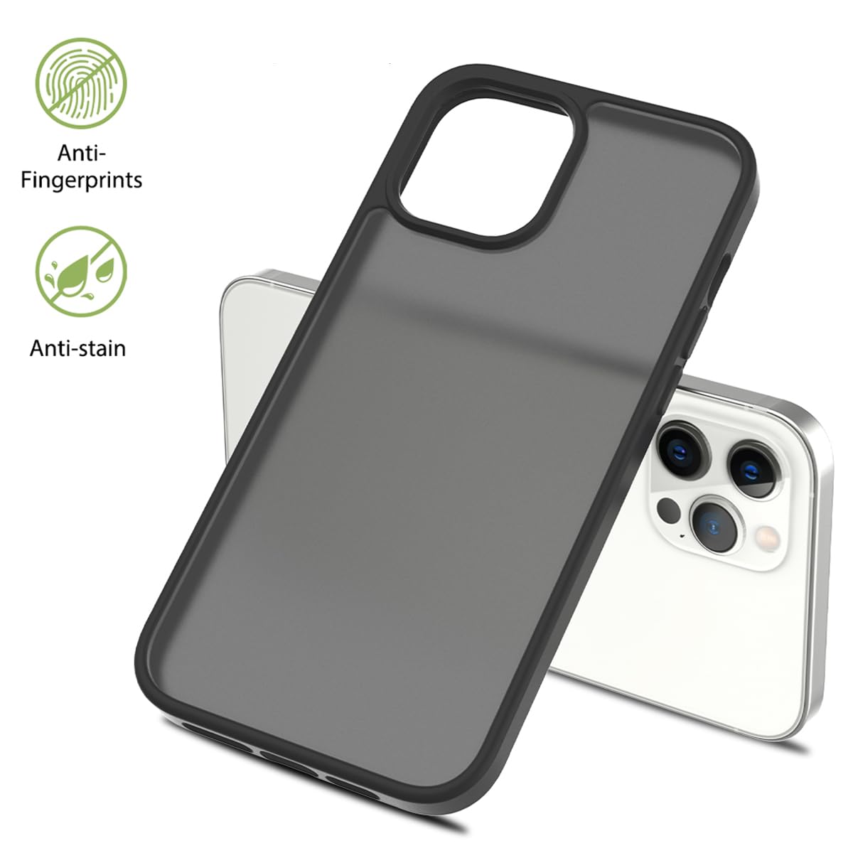TENOC Phone Case Compatible with iPhone 11, Black Case Anti-Fingerprint Protective Bumper Matte Cover for 6.1 Inch