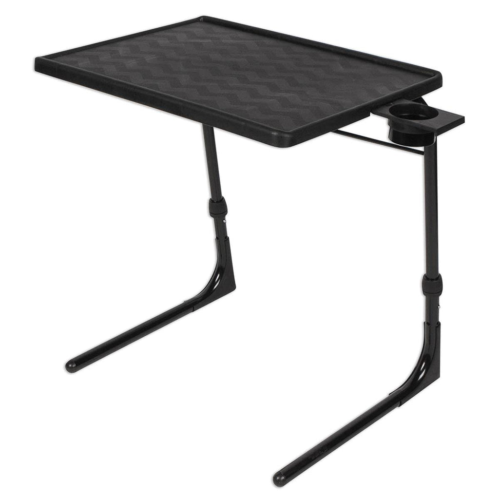Table-Mate TV Tray Table | Portable Desk Folding Dinner Tray, Couch Table Trays for Eating Snack Food, Portable Laptop Desk, Bed Trays for Eating | Adjustable TV Trays with 3 Angles and Cup Holder