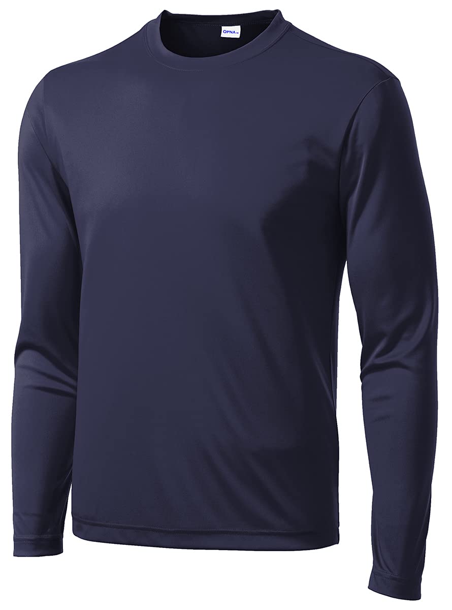 Men's Long Sleeve Moisture Wicking Athletic Shirts, Dry Fit Long Sleeve UV Protection Shirts Men for Workout, Running, Hiking