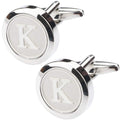 Mens Classic Stainless Steel Initial Cufflinks 26 Alphabet Initial Letter Cufflinks Business Wedding Shirts A-Z