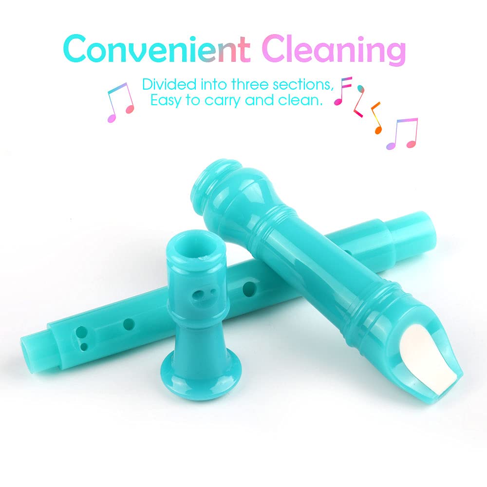 Mr.Power Maple Wooden Soprano Recorder, C Key German Style Fingering 8 Holes 2 Piece School-Approved Musical Instrument Pupil Student Educational (Wood Color)
