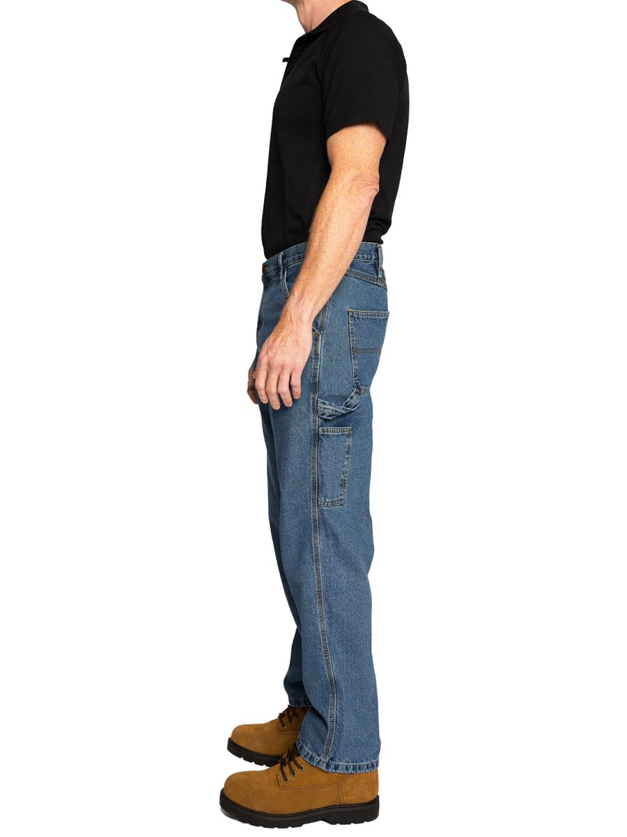 FULL BLUE Carpenter Denim Jeans, Relaxed Fit, Utility Pocket & Hammer Loop