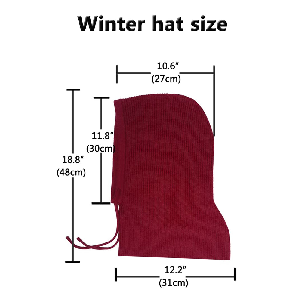 Facecozy Winter Hats for Women, Hooded Scarf Hat for Women Balaclava Knit Beanie Skull Cap Beanie Hat Men Neck Gaiters