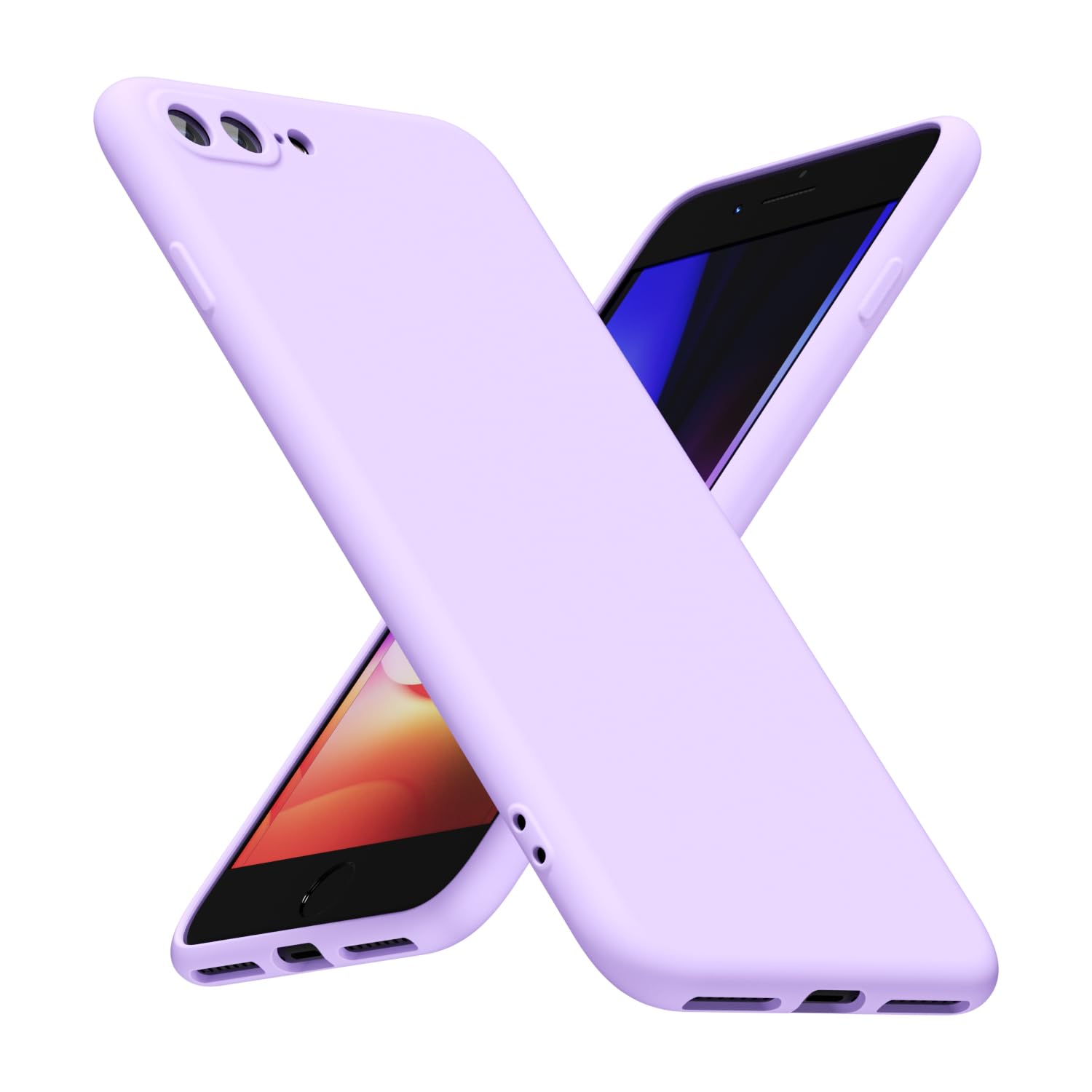 LoeoeL for iPhone 8 Plus/ 7 Plus Phone Case Silicone, Minimalist Ultra Thin Slim Soft Rubber Gel Solid Color Matte TPU Cute Case for Women, Girly Aesthetic Design & Camera Cover, Beige Stone Cream