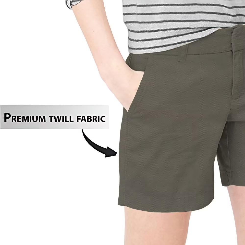 Hybrid & Company Womens Bermuda Walking Shorts Stretch 7 inch Inseam Super Comfy