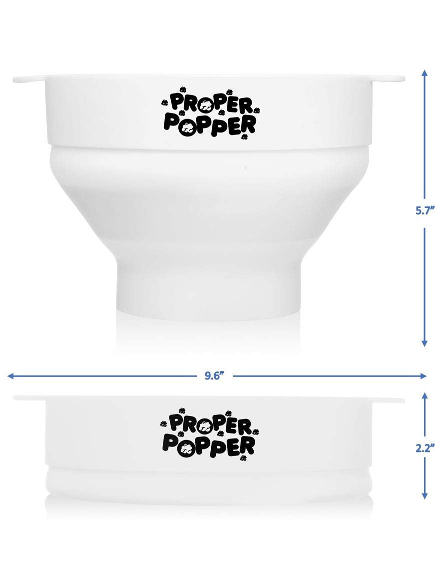 The Original Proper Popper Microwave Popcorn Popper, Silicone Popcorn Maker, Collapsible Bowl BPA Free & Dishwasher Safe - (Aqua)