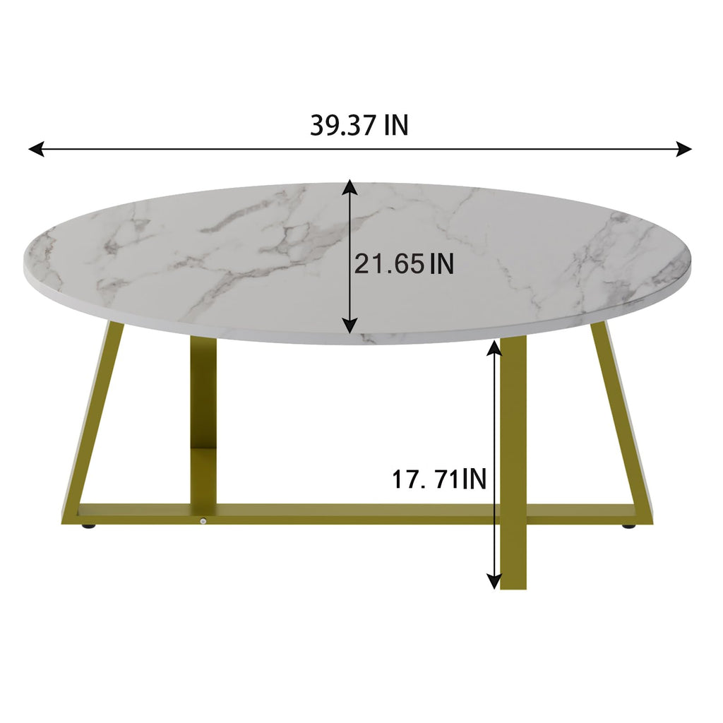 Wolawu Coffee Table Gold Oval Glass Coffee Tables for Living Room,Modern Gold Metal Frame Tea Tables for Small Space, Tempered Glass Top Center Table with Stable Cross Base for Bedroom, Office,Balcony