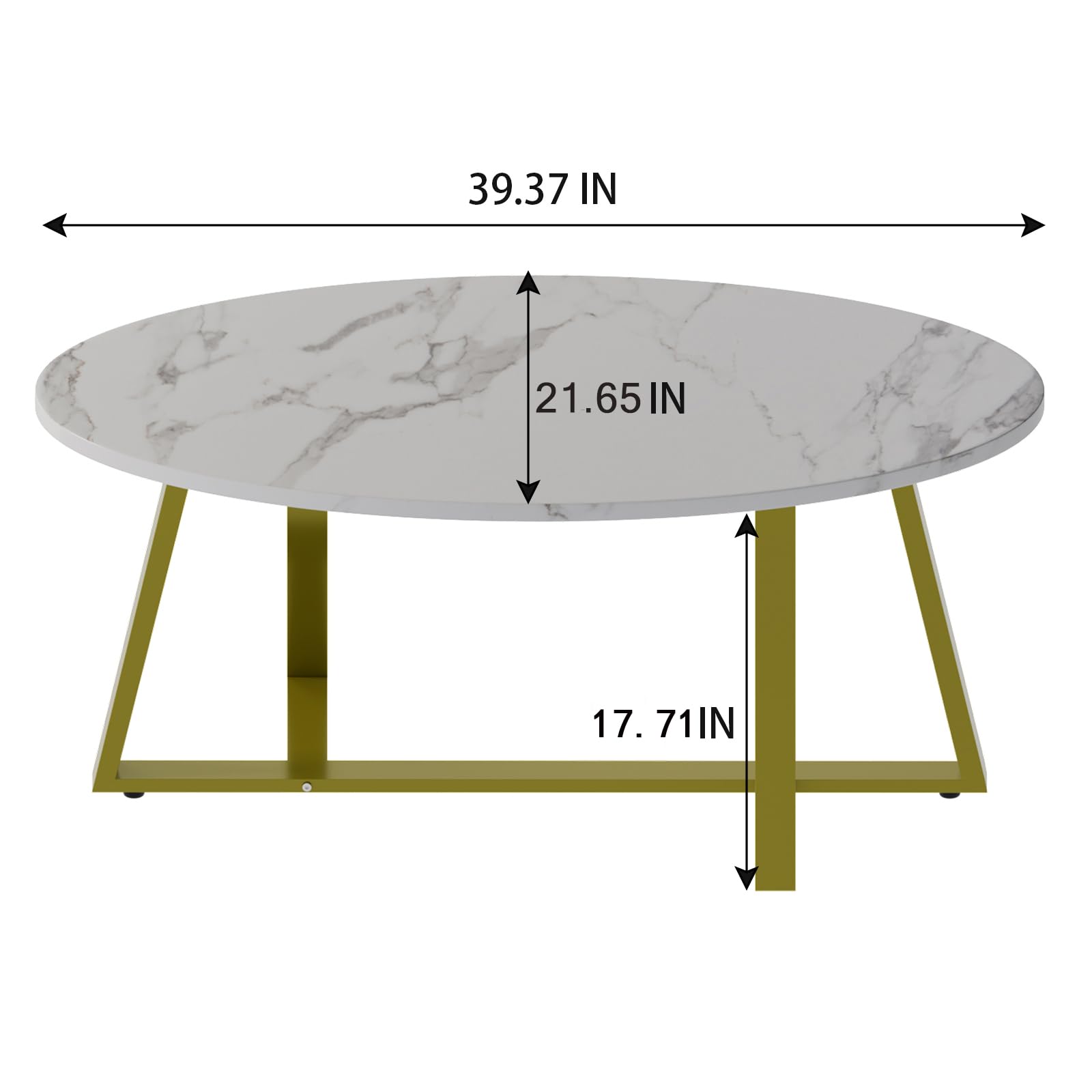 Wolawu Coffee Table Gold Oval Glass Coffee Tables for Living Room,Modern Gold Metal Frame Tea Tables for Small Space, Tempered Glass Top Center Table with Stable Cross Base for Bedroom, Office,Balcony
