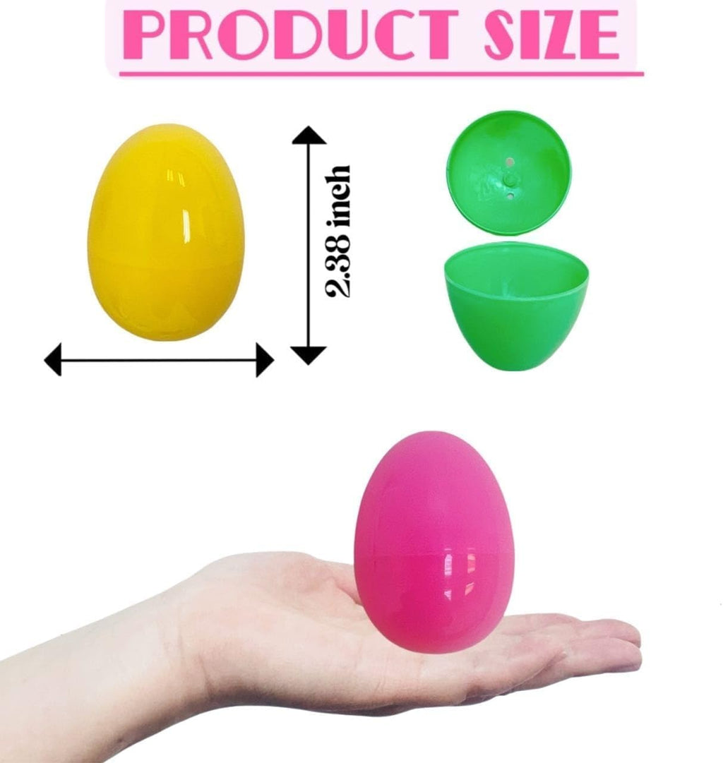 GIFTEXPRESS Plastic Bright Easter Egg Assortment 50 Pcs Perfect for Easter Egg Hunt/Surprise Egg/Easter Hunt
