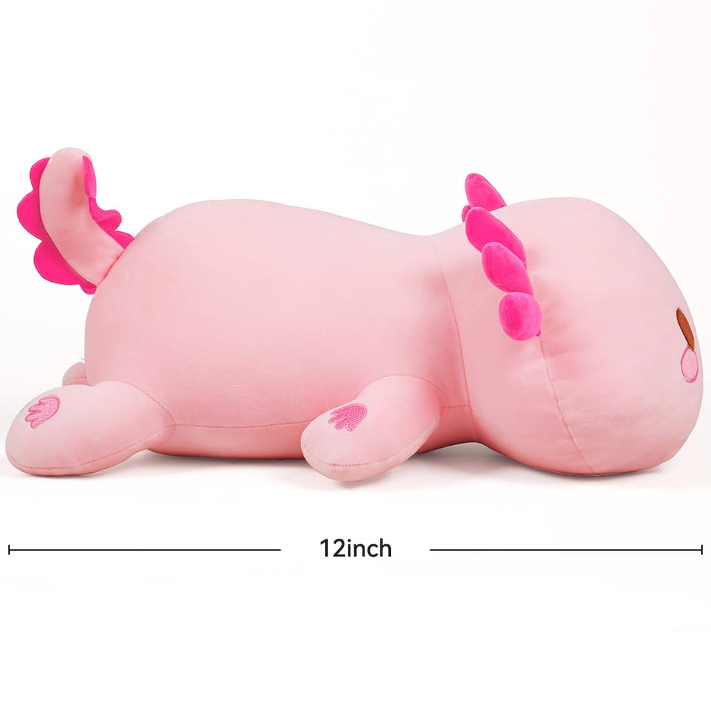 SNOWOLF Black Axolotl Plush Pillow Cute and Soft Axolotl Stuffed Animal Kawaii Plushie Toy Great Gift for Kids, 12"
