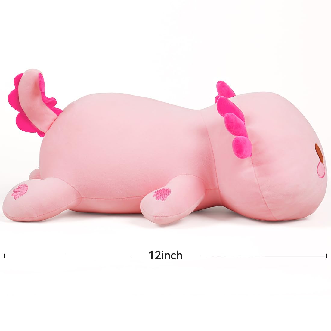 SNOWOLF Black Axolotl Plush Pillow Cute and Soft Axolotl Stuffed Animal Kawaii Plushie Toy Great Gift for Kids, 12"