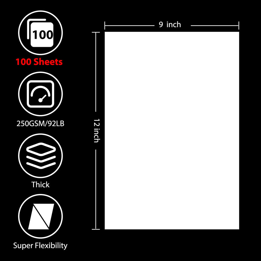 OcePor 100 Sheets Black Cardstock 8.5” x 11”, 92lb/250gsm Black Card Stock, Thick Card Stock Paper, Heavy Cardstock Paper for Printer, Resume, Scrapbooks, Art, Crafts, Business Cards