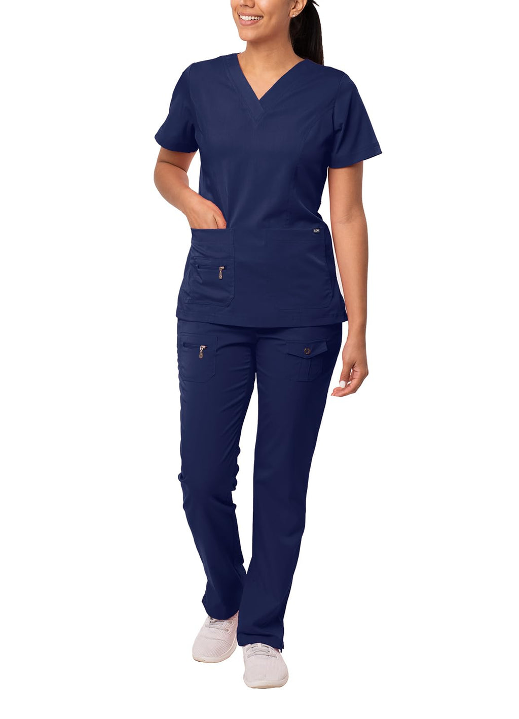 Adar Pro Breakthrough Plus Scrub Set for Women - Enhanced V-Neck Top & Multi Pocket Pants