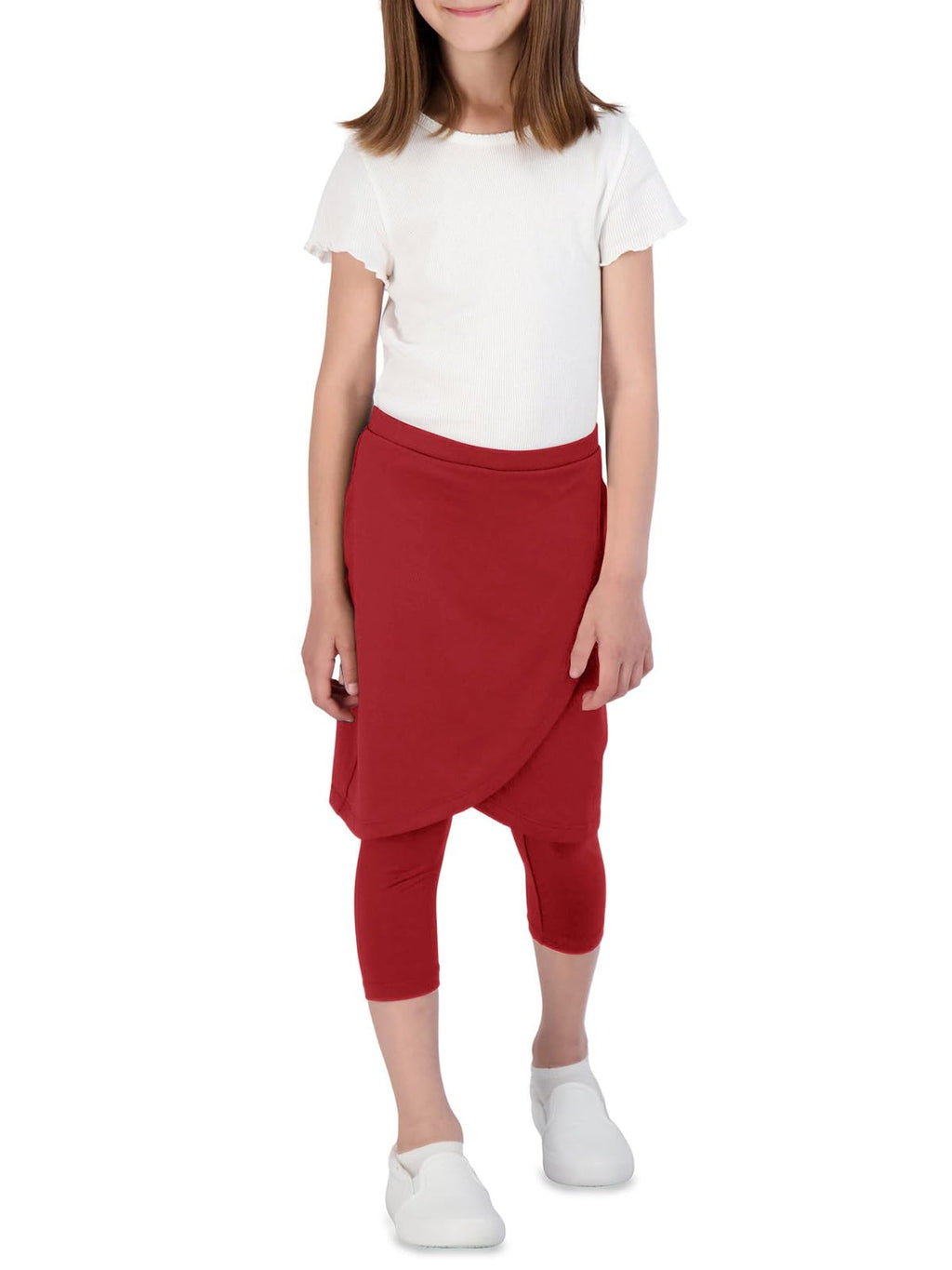 CharmWM Girls High Elastic Waist Capri Pants Kids Cute Active Golf Tennis Skorts Leggings Skirts Trousers