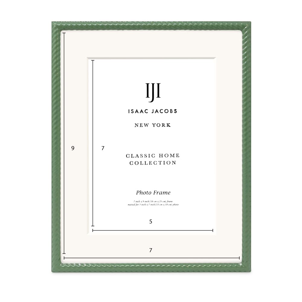 Isaac Jacobs 6x8 (Matted 4x6) Black Metal Rope Border Picture Frame, Horizontal & Vertical for Tabletop and Wall Display, Home Decor, Metal Frame (6x8 (Matted 4x6), Black)