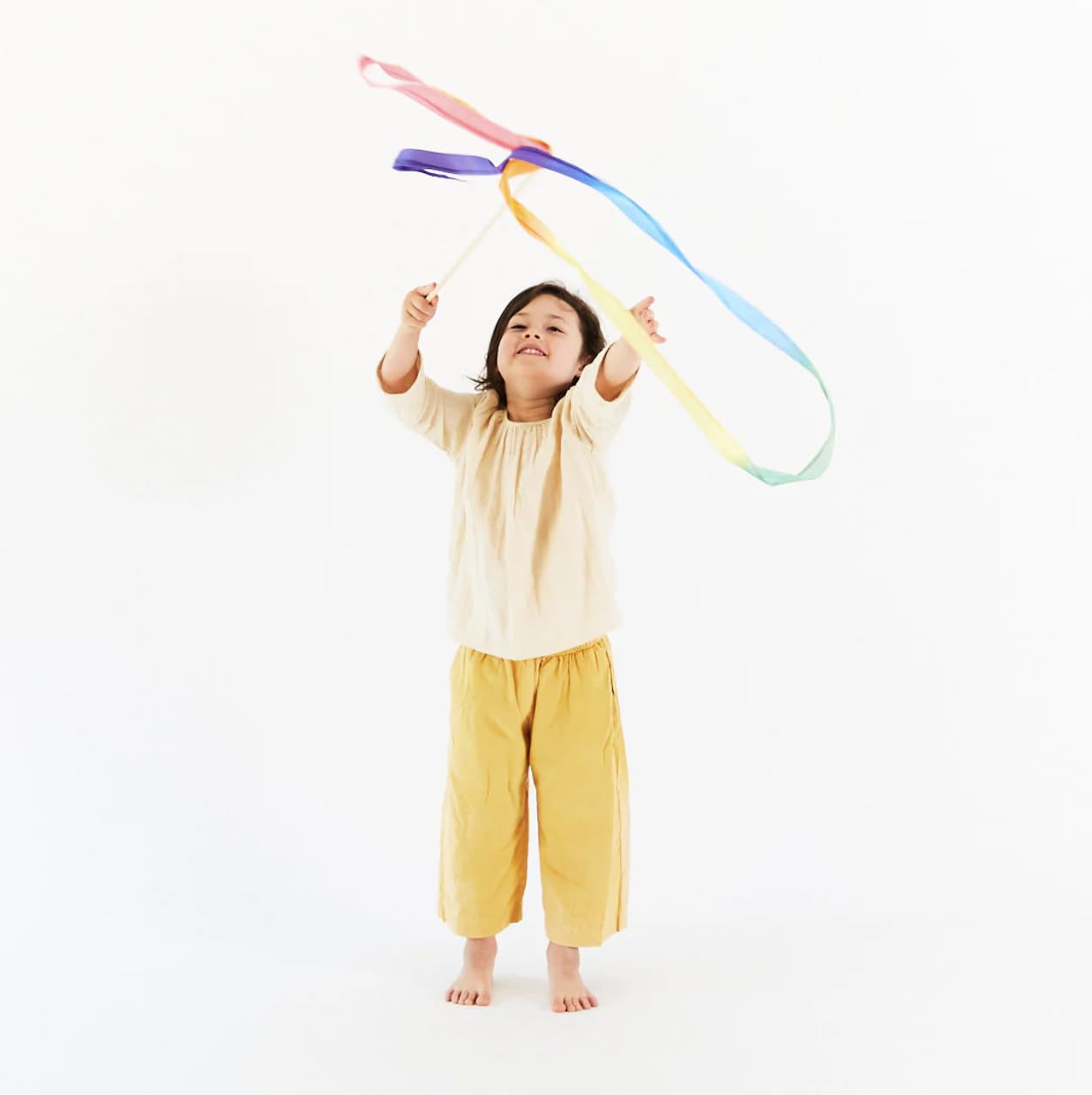 Sarah's Silks Streamer - Ribbon Wand for Kids, Pretend Play, Dance, Baton Stick Twirling, and Gymnastics Party Favors | 100% Silk and Wood Montessori and Waldorf Toys