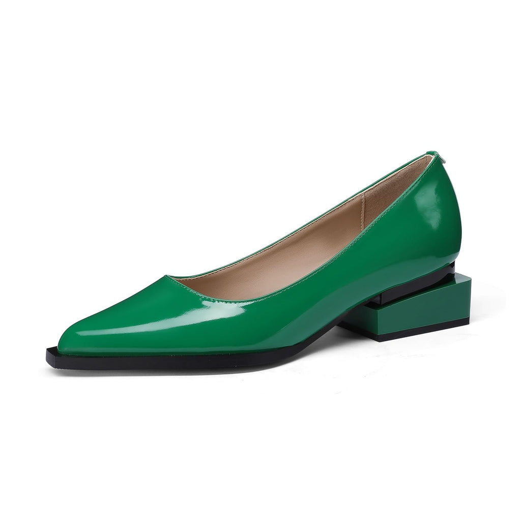 LingxiaUne Dress Shoes for Women, Comfortable Dressy Flats, Womens Chunky Heel Pumps with Arch Support and Pointed Toe