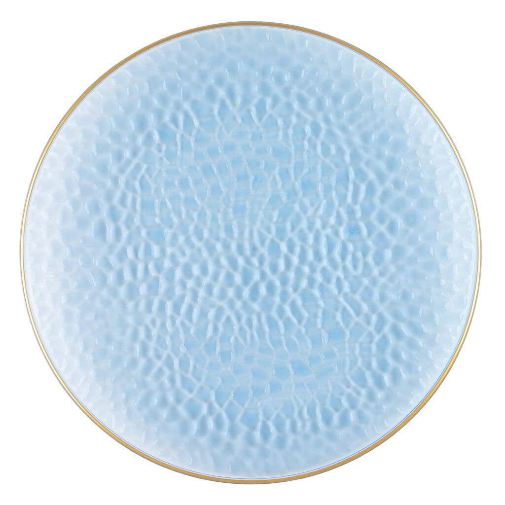 PARTY BARGAINS 13-Inch Charger Plates - 96 Pack, Clear Gold Rim, Heavy-Duty Disposable Chargers for Elegant Dining - Ideal for Weddings and Formal Events