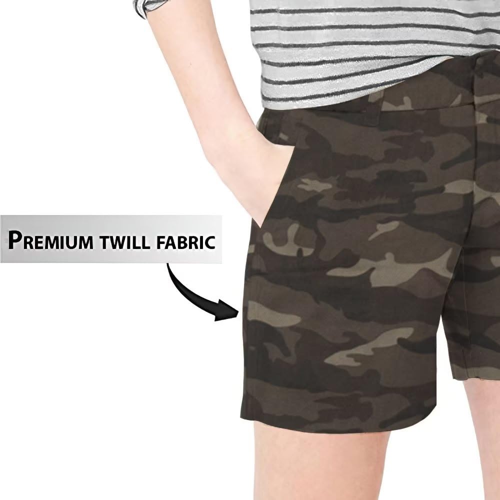 Hybrid & Company Womens Bermuda Walking Shorts Stretch 7 inch Inseam Super Comfy
